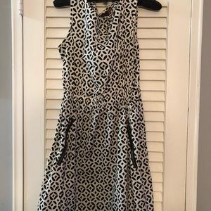 Geometric Black & White Dress